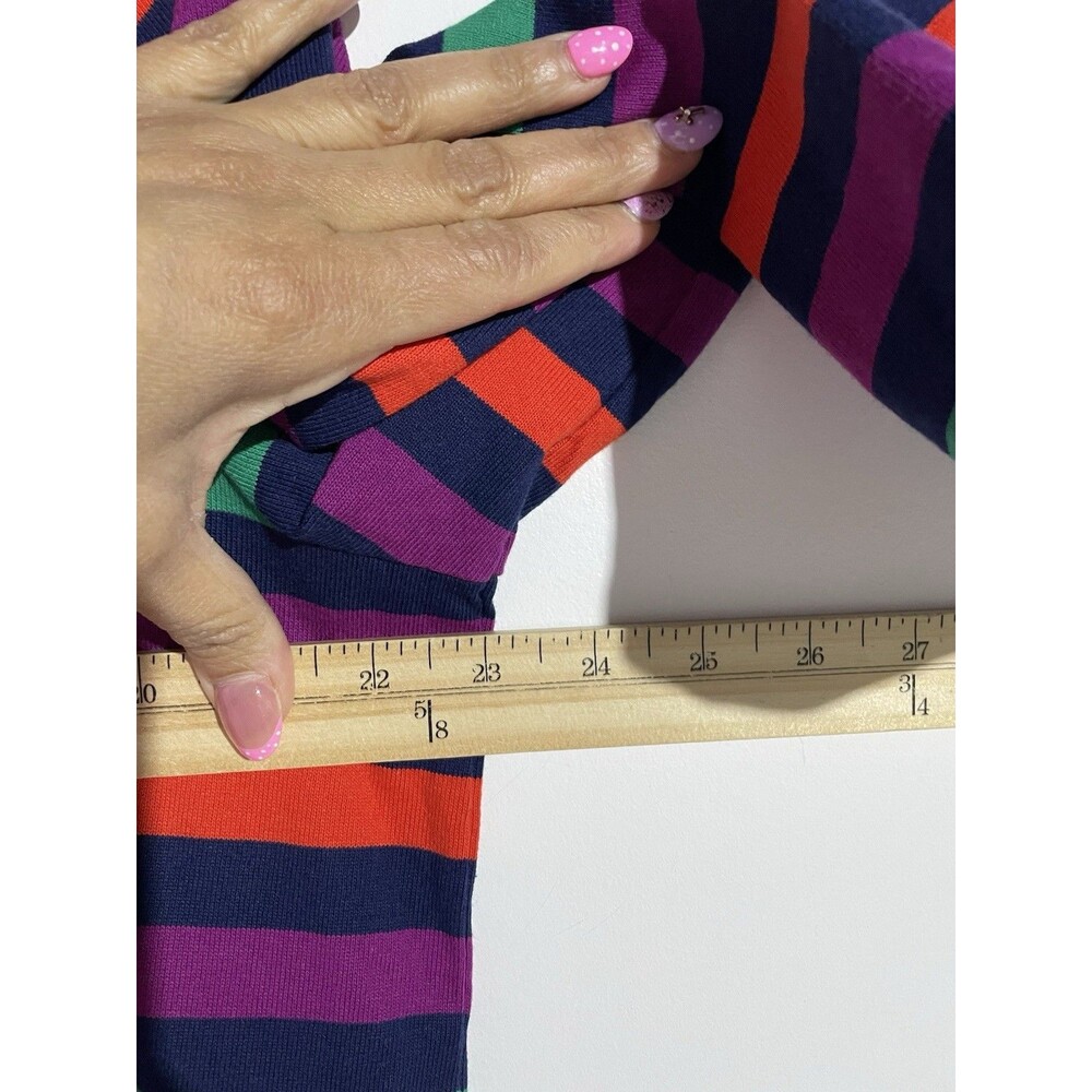 Lands End Sweater XL Striped Cozy Stretch Grandmacore Comfy Lightweight - Picture 7 of 9